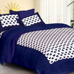 Jaipuri Cotton Printed Double Bedsheet With Two Pillow Covers